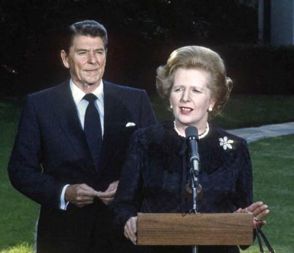 Margaret Thatcher giving a speech