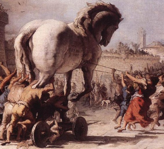 The procession of the Trojan Horse in Troy by Giovanni Domenico Tiepolo