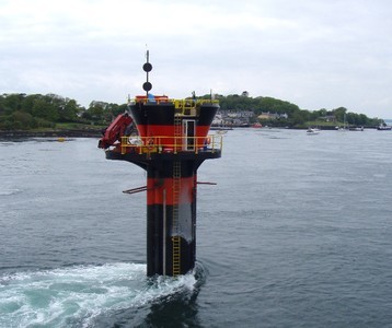 SeaGen installed at Strangford Lough; photo by Fundy on wikipedia CC-SA